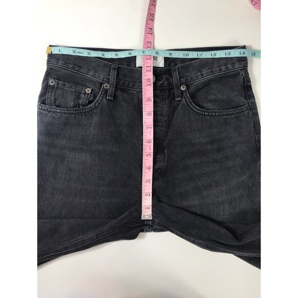 Agolde Lana Jean Mid Rise Vintage Straight Distressed Black Disorder Capsule - Picture 11 of 12